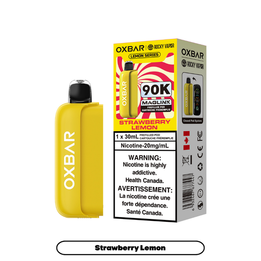 Rocky Vapor Oxbar Maglink - Lemon Series - Strawberry Lemon (4pc/Carton) [Federal] {Prefilled Pods}