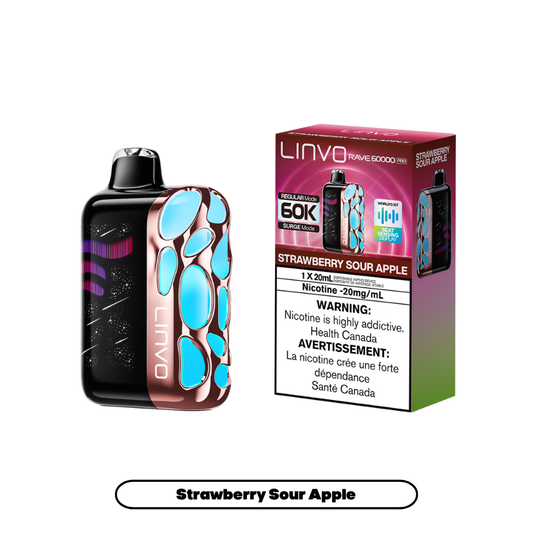 Linvo Rave 60000 Pro - Strawberry Sour Apple (4pc/Carton) [Federal]