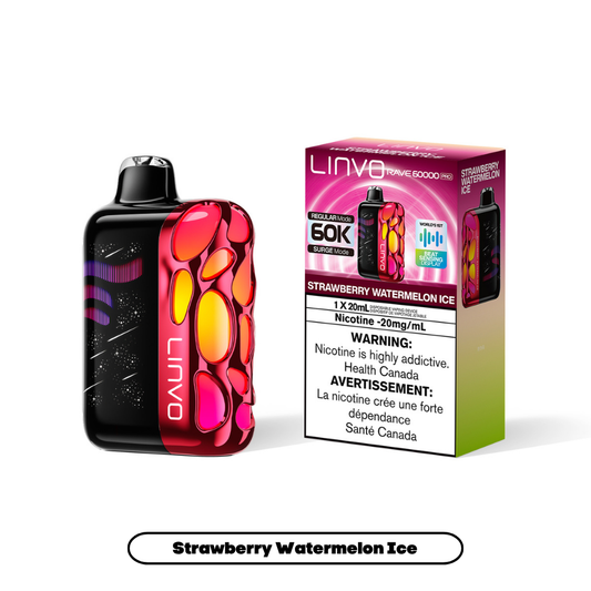 Linvo Rave 60000 Pro - Strawberry Watermelon Ice (4pc/Carton) [Federal]