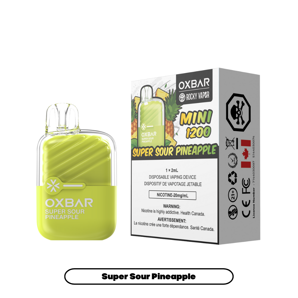 Rocky Vapor Oxbar Mini 1200 - Super Sour Pineapple (5pc/Carton) [Federal]