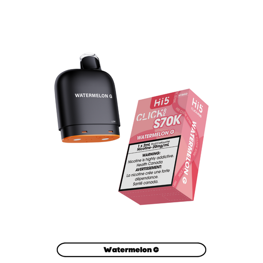 Hi5 Click S70k -  Watermelon G (4pc/Carton) {Prefilled Pods} [Federal]