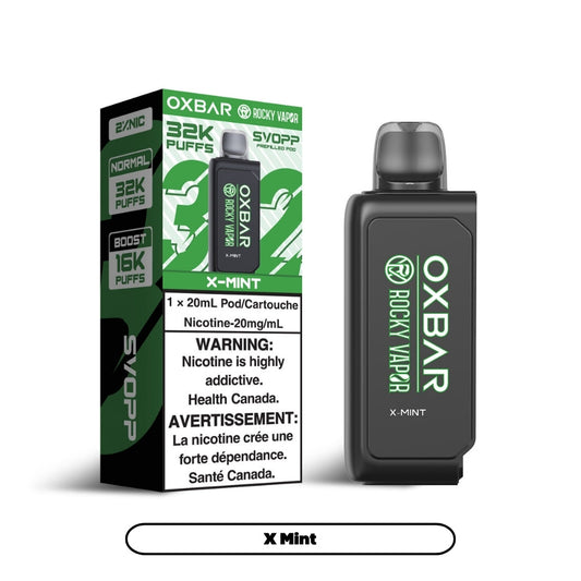 Svopp Rocky Vapor Oxbar [Prefilled Pods] 32K - X Mint (4pc/Carton) [Federal]