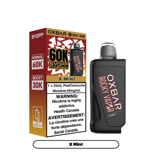 Svopp Rocky Vapor Oxbar 60K {Prefilled Pods} - X Mint (4pc/Carton) [Federal]